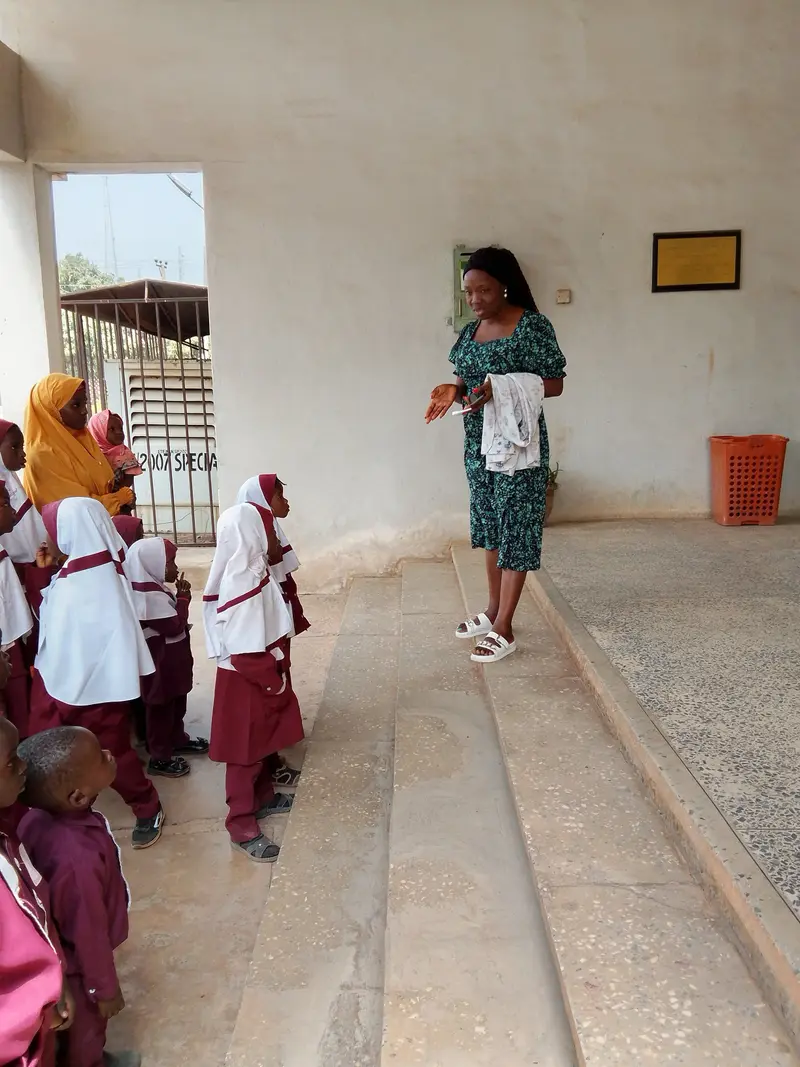 Pupils paying attention at the National library Jos